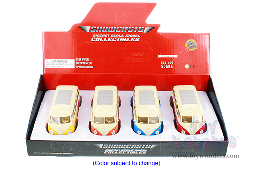 Showcasts® Collectibles - Volkswagen Classical T1 Bus with Love/Peace Decals (1963, 1/24 scale diecast model car, Asstd.) MAP: $19.99