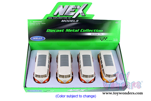 Welly - Volkswagen Classical T1 Bus with Love/Peace Decals (1963, 1/24 scale diecast model car, Asstd.) 22095A1/A3D