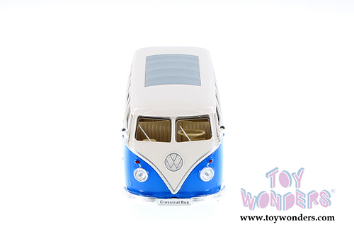 Welly - Volkswagen Classical T1 Bus with Love/Peace Decals (1963, 1/24 scale diecast model car, Blue/white) 22095WBU