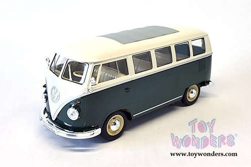 Welly - Volkswagen Classical T1 Bus (1963, 1/24 scale diecast model car, Green/white) 22095WGN