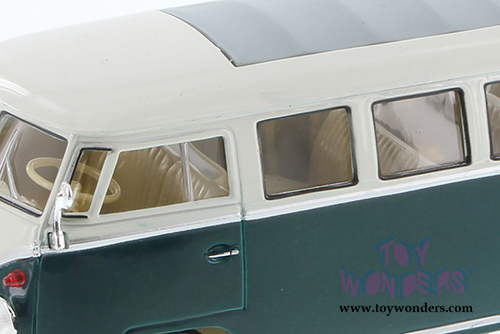 Welly - Volkswagen Classical T1 Bus (1963, 1/24 scale diecast model car, Green/white) 22095WGN