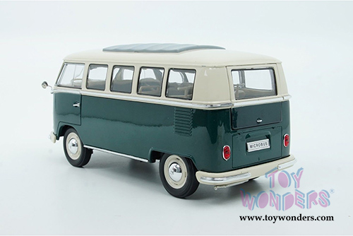Welly - Volkswagen Classical T1 Bus (1963, 1/24 scale diecast model car, Green/white) 22095WGN