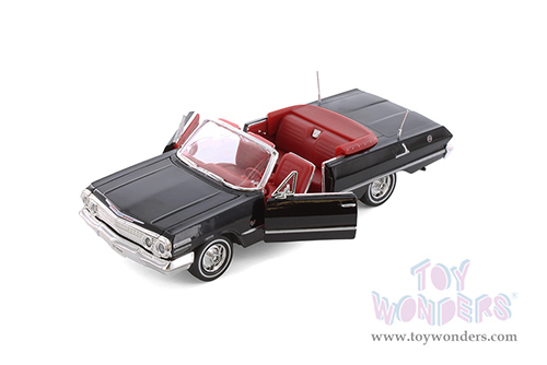 Welly - Chevrolet® Impala™ Convertible (1963, 1/24 scale diecast model car, Black) 22434WBK