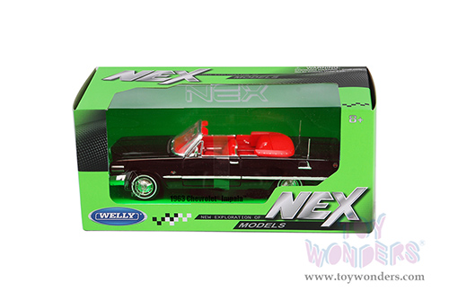 Welly - Chevrolet® Impala™ Convertible (1963, 1/24 scale diecast model car, Black) 22434WBK