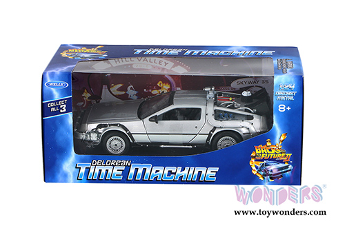 Welly - Back to the Future II DeLorean Time Machine (1/24 scale diecast model car, Silver) 22441W/24