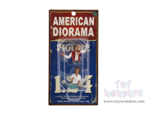 American Diorama Figurine - Seated Couple II Figures set of 2 (1/24  scale, Red with white) 23829