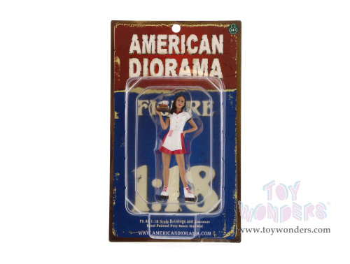 American Diorama Figurine - Carhop Waitress Brittany Figure (1/18 scale, White with red) 23863