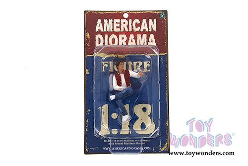 American Diorama Figurine - Sitting Figure Adam (1/18  scale, Red with white and blue) 23887