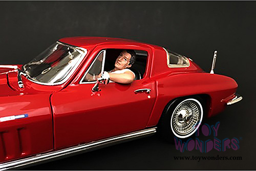 American Diorama Figurine - Hitchhiker Set of 2 Figures (1/18 scale, Green/White/Blue) 23896G