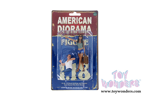 American Diorama Figurine - Hitchhiker Set of 2 Figures (1/18 scale, Green/White/Blue) 23896G