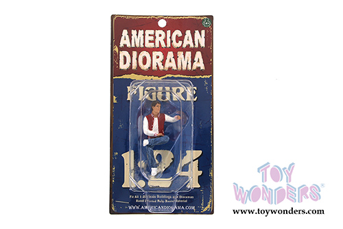 American Diorama Figurine - Sitting Figure Adam (1/24  scale, Red with white and blue) 23925
