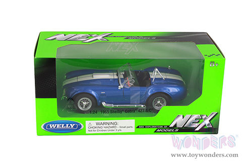 Welly - Shelby® Cobra® 427 S/C® Convertible (1965, 1/24 scale diecast model car, Blue) 24002WBU/24