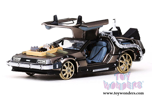 Sun Star Vitesse - Back to The Future Part III DeLorean w/ Railroad version (1/43 scale diecast model car, Stainless Steel) 24014/6