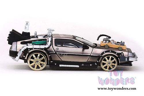 Sun Star Vitesse - Back to The Future Part III DeLorean w/ Railroad version (1/43 scale diecast model car, Stainless Steel) 24014/6