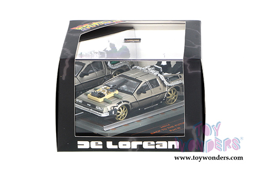 Sun Star Vitesse - Back to The Future Part III DeLorean w/ Railroad version (1/43 scale diecast model car, Stainless Steel) 24014/6