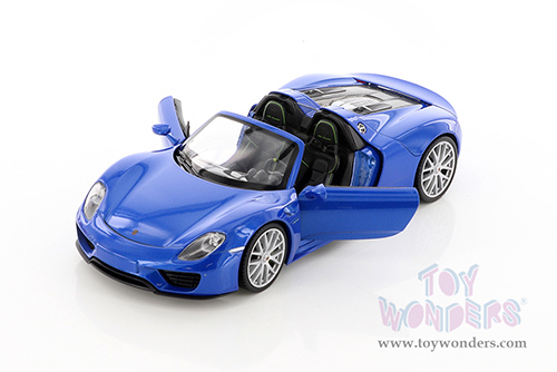 Welly - Porsche 918 Spyder Convertible (1/24 scale diecast model car, Blue) 24055CWBU