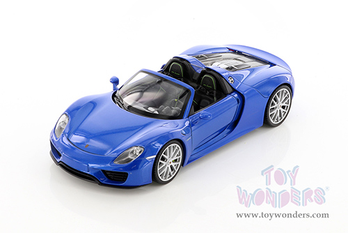 Welly - Porsche 918 Spyder Convertible (1/24 scale diecast model car, Blue) 24055CWBU