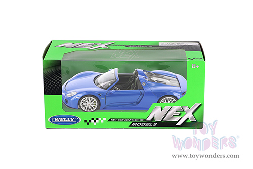 Welly - Porsche 918 Spyder Convertible (1/24 scale diecast model car, Blue) 24055CWBU