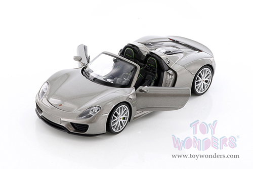Welly - Porsche 918 Spyder Convertible (1/24 scale diecast model car, Silver) 24055CWSV