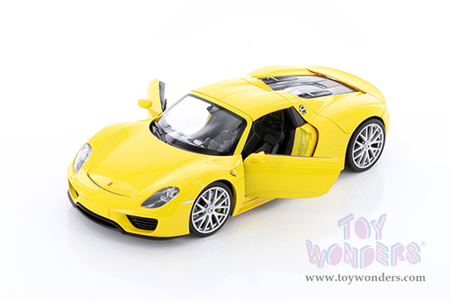 Welly - Porsche 918 Spyder Hardtop (1/24 scale diecast model car, Yellow) 24055HWYL
