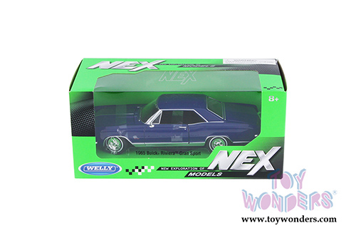 Welly - Buick® Riviera™ Grand Sport Hardtop (1965, 1/24 scale diecast model car, Blue) 24072WBU