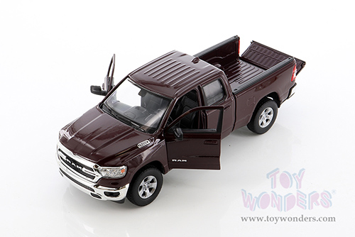 Welly - Dodge Ram 1500 Pickup Truck (2019,1/27 scale diecast model car, Maroon) 24104WMR