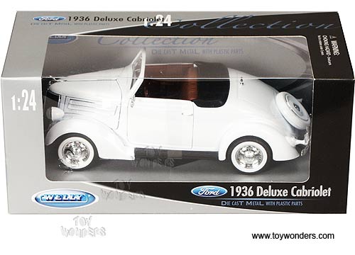Welly - Ford Deluxe Cabriolet Convertible (1936, 1:24, White) 2422