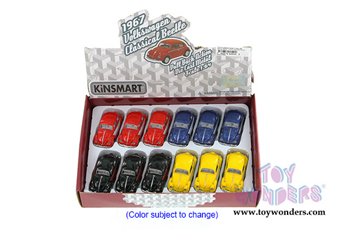 Kinsmart - Volkswagen Classical  Beetle Hardtop (1967, 2.5" diecast model car, Asstd.) 2540DC