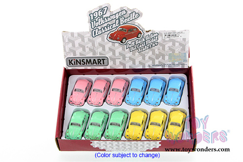 Kinsmart - Volkswagen Classical  Beetle Hardtop (1967, 1/64 Scale diecast model car, Asstd.) 2543DY