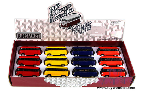 Kinsmart - Volkswagen Classic Bus (1962, 2.5" diecast model car, Asstd.) 2545D