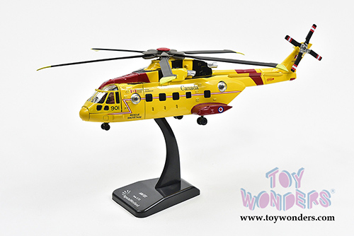 New Ray - Sky Pilot Canadian Search and Rescue EH 101 Agusta Helicopter (10" diecast model, Yellow)  25513