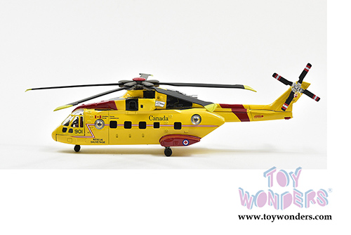 New Ray - Sky Pilot Canadian Search and Rescue EH 101 Agusta Helicopter (10" diecast model, Yellow)  25513