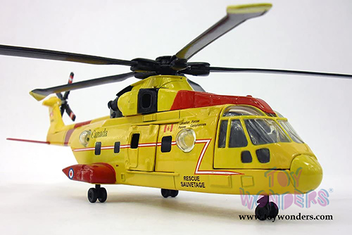 New Ray - Sky Pilot Canadian Search and Rescue EH 101 Agusta Helicopter (10" diecast model, Yellow)  25513