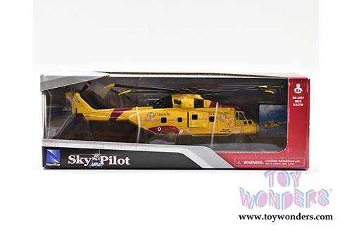 New Ray - Sky Pilot Canadian Search and Rescue EH 101 Agusta Helicopter (10" diecast model, Yellow)  25513