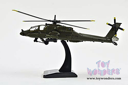 New Ray - Sky Pilot Apache AH-64A Helicopter (1/55 Scale diecast model, Dark Green) 25523