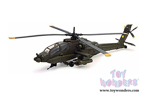 New Ray - Sky Pilot Apache AH-64A Helicopter (1/55 Scale diecast model, Dark Green) 25523