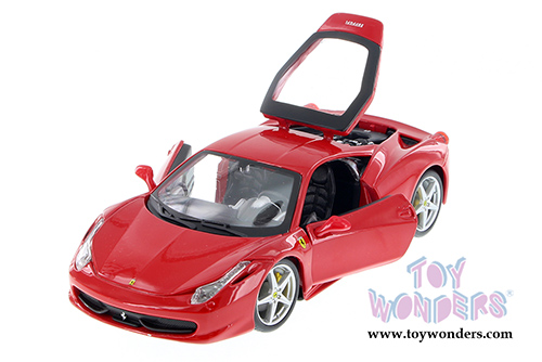 BBurago Ferrari Race & Play - Ferrari 458 Italia Hard Top (1/24 scale diecast model car, Red) 26003D