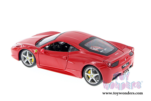 BBurago Ferrari Race & Play - Ferrari 458 Italia Hard Top (1/24 scale diecast model car, Red) 26003D