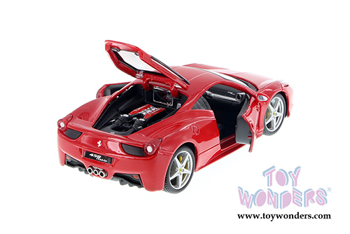 BBurago Ferrari Race & Play - Ferrari 458 Italia Hard Top (1/24 scale diecast model car, Red) 26003D