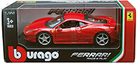 BBurago Ferrari Race & Play - Ferrari 458 Italia Hardtop (1/24 scale diecast model car, Red) 26003R