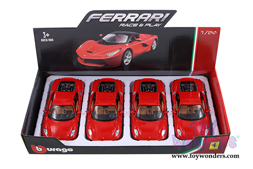 BBurago Ferrari Race & Play - Ferrari F430 Race Hardtop (1/24 scale diecast model car, Red) 26008D
