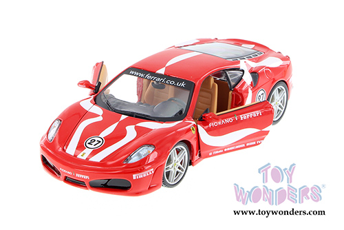 BBurago Ferrari Race & Play - Ferrari F430 Fiorano #27 Hardtop (1/24 scale diecast model car, Red) 26009D