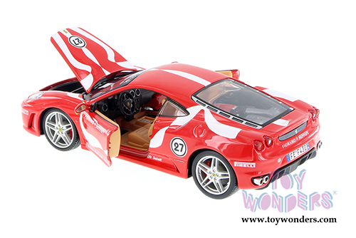 BBurago Ferrari Race & Play - Ferrari F430 Fiorano #27 Hardtop (1/24 scale diecast model car, Red) 26009D