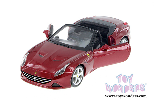 BBurago Ferrari Race & Play - Ferrari California T Open Top (1/24 scale diecast model car, Burgundy) 26011D