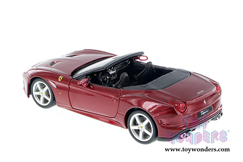 BBurago Ferrari Race & Play - Ferrari California T Open Top (1/24 scale diecast model car, Burgundy) 26011D