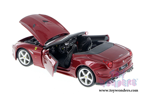 BBurago Ferrari Race & Play - Ferrari California T Open Top (1/24 scale diecast model car, Burgundy) 26011D