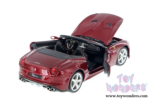 BBurago Ferrari Race & Play - Ferrari California T Open Top (1/24 scale diecast model car, Burgundy) 26011D