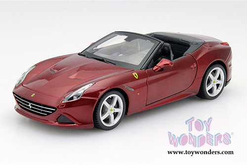 BBurago Ferrari Race & Play - Ferrari California T Open Top (1/24 scale diecast model car, Burgundy) 26011R