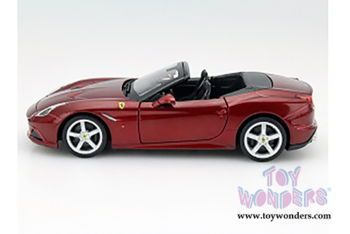BBurago Ferrari Race & Play - Ferrari California T Open Top (1/24 scale diecast model car, Burgundy) 26011R