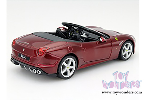 BBurago Ferrari Race & Play - Ferrari California T Open Top (1/24 scale diecast model car, Burgundy) 26011R